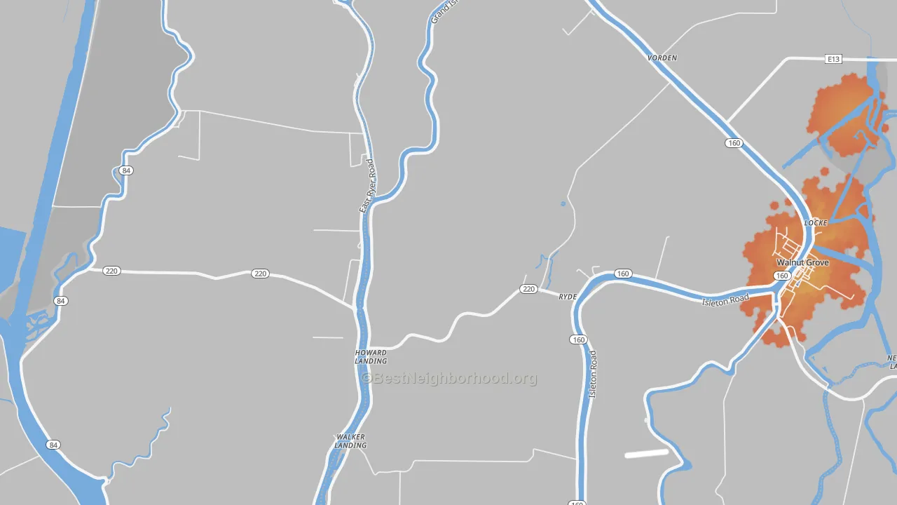 Bike Grade map of Ryde, CA