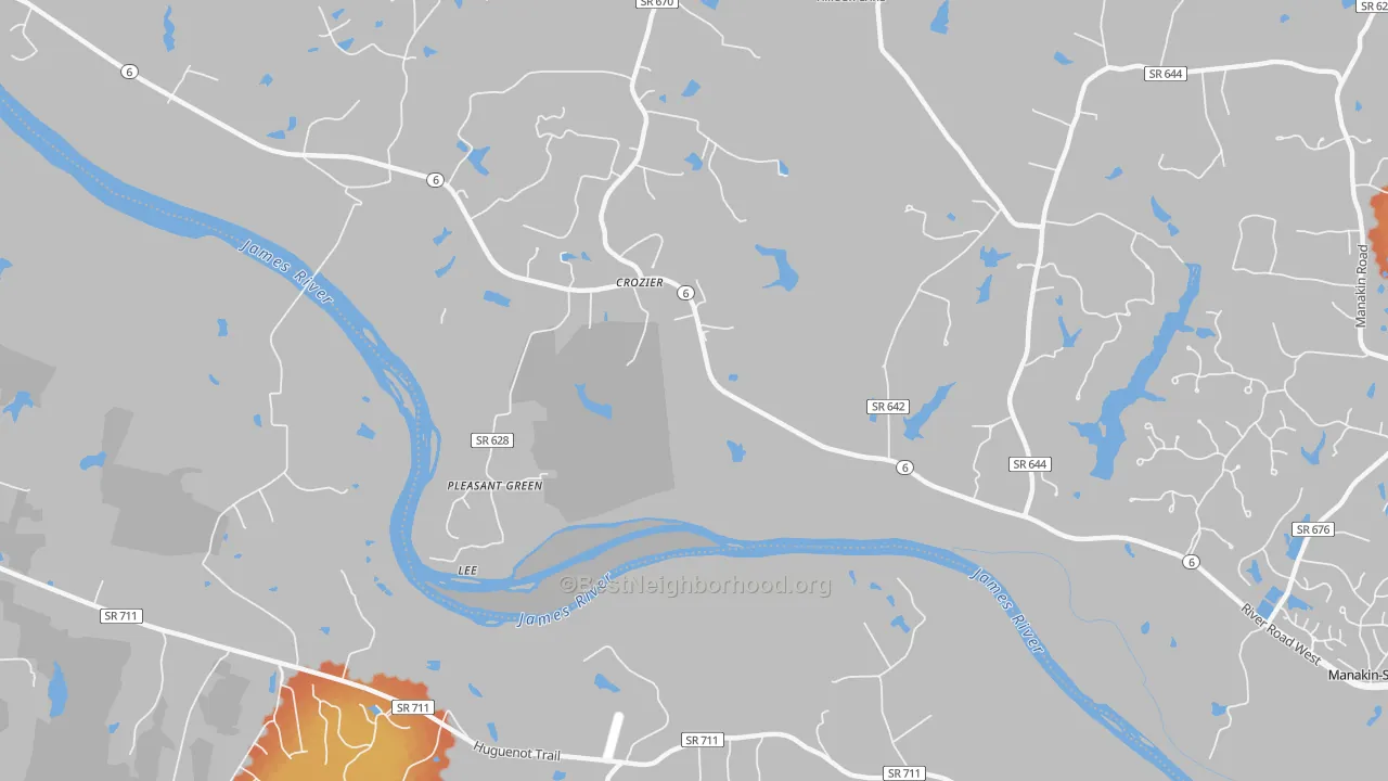 Bike Grade map of Sabot, VA