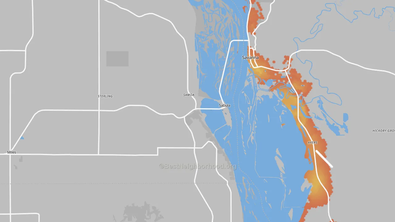 Bike Grade map of Sabula, IA