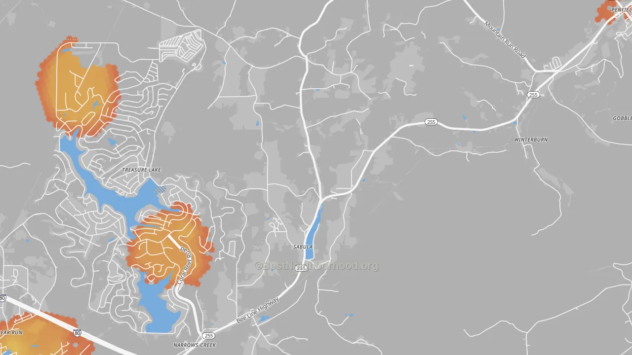 Bike Grade map of Sabula, PA