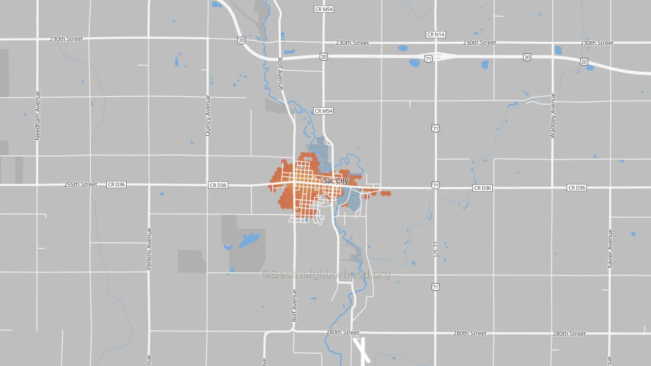 Bike Grade map of Sac City, IA