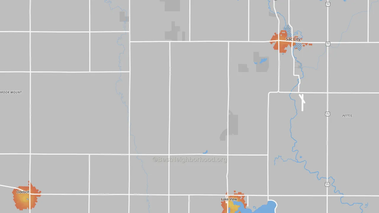 Bike Grade map of Sac County, IA