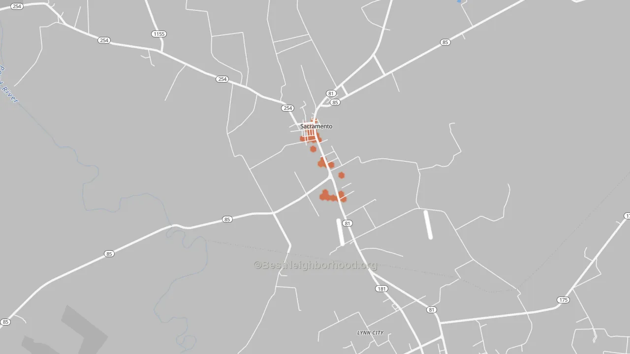 Bike Grade map of Sacramento, KY