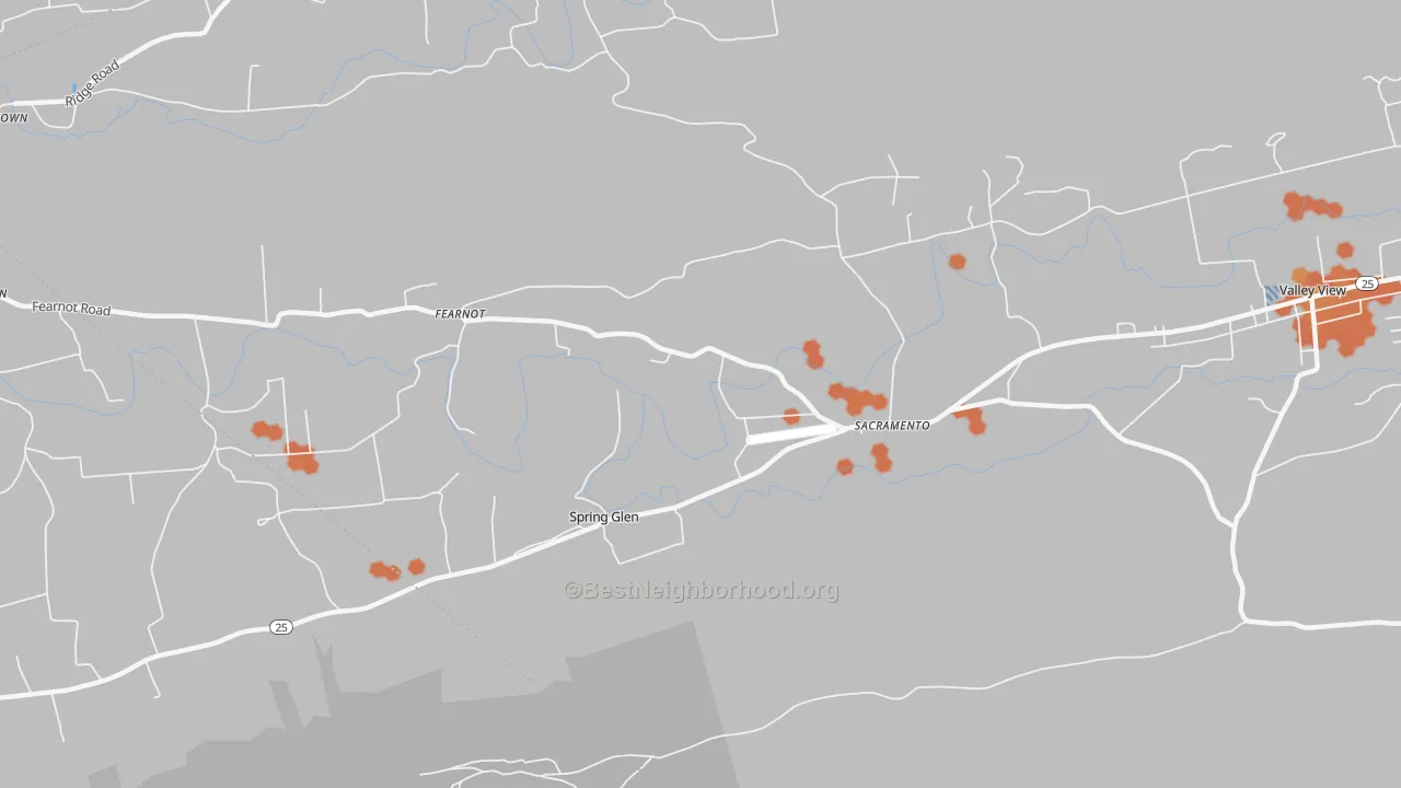 Bike Grade map of Sacramento, PA
