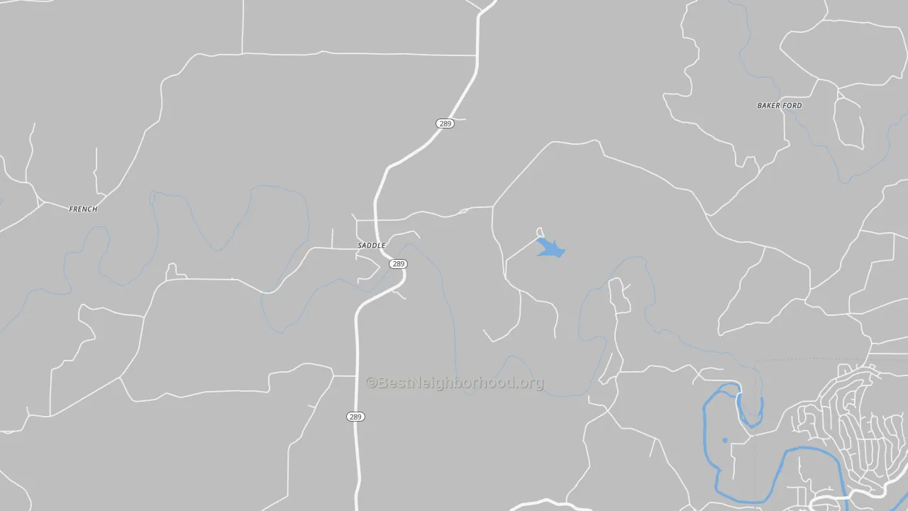 Bike Grade map of Saddle, AR