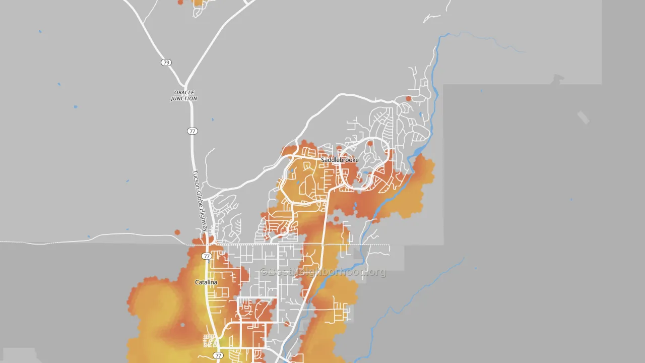 Bike Grade map of Saddlebrooke, AZ