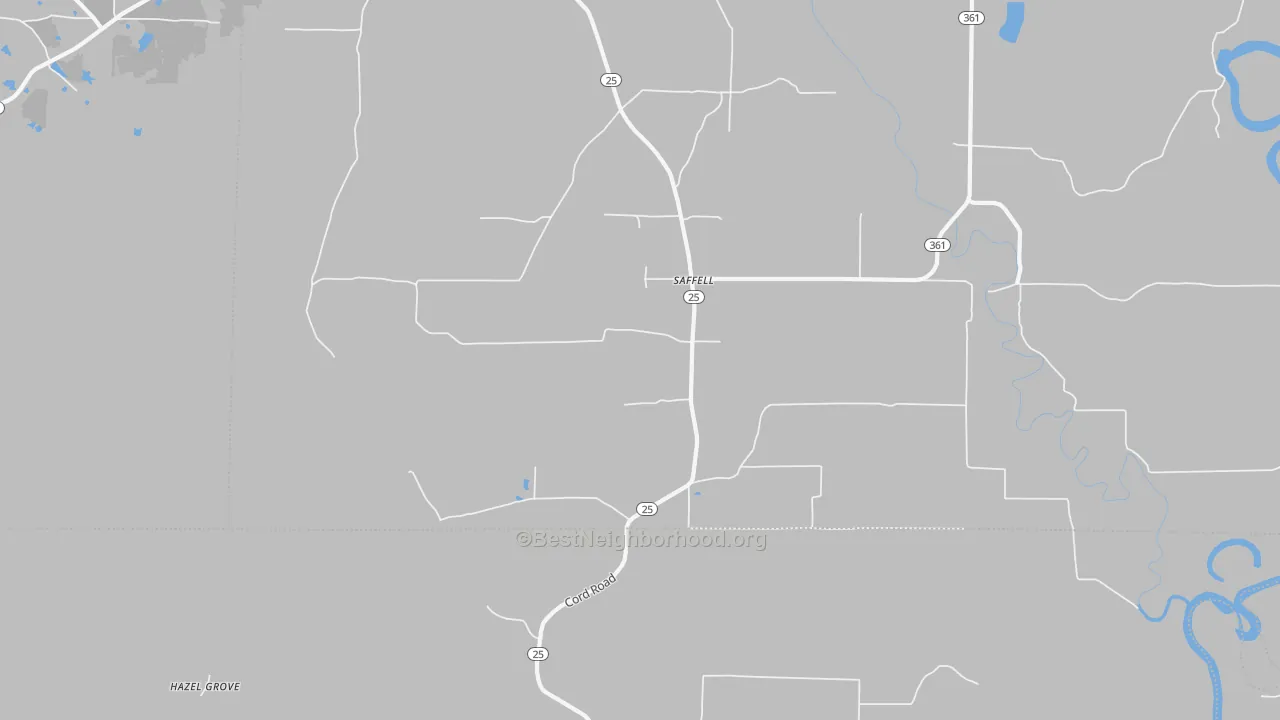 Bike Grade map of Saffell, AR
