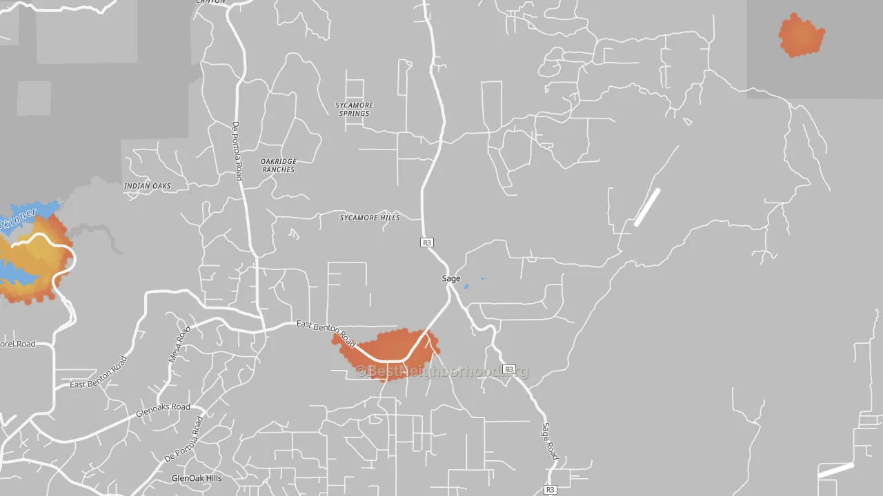 Bike Grade map of Sage, CA