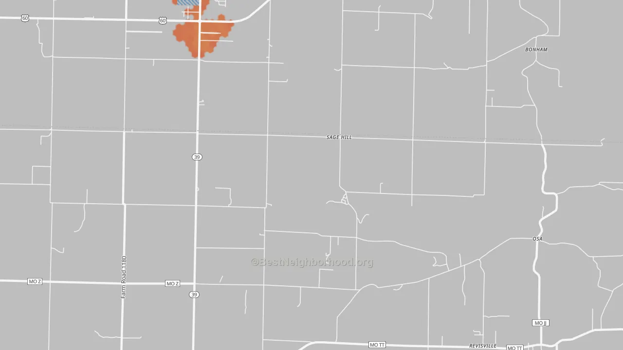 Bike Grade map of Sage Hill, MO