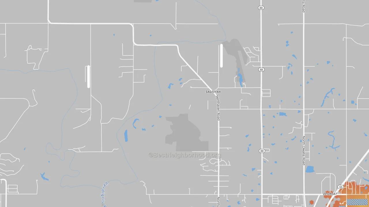 Bike Grade map of Sageeyah, OK