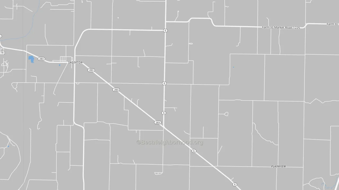 Bike Grade map of Sagerton, TX