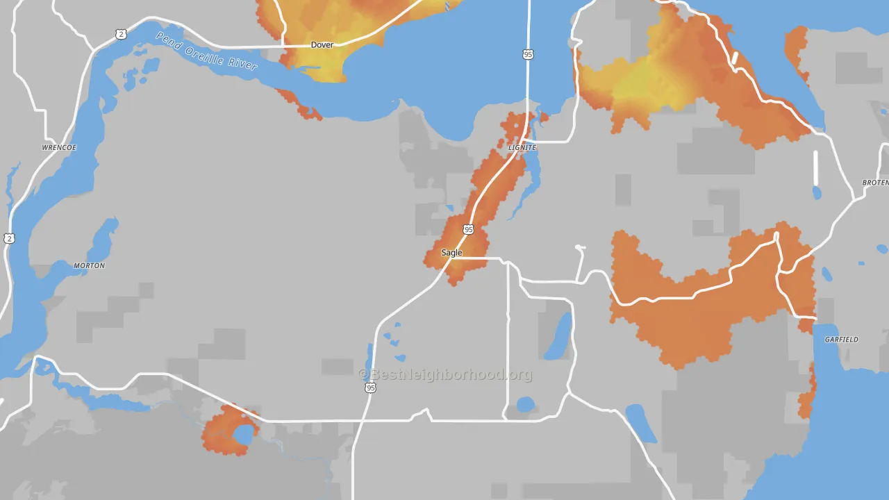 Bike Grade map of Sagle, ID