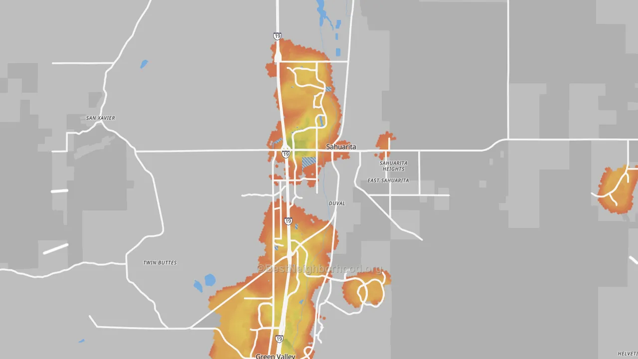 Bike Grade map of Sahuarita, AZ