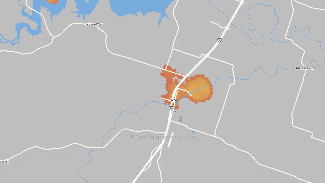 Bike Grade map of Salado, TX