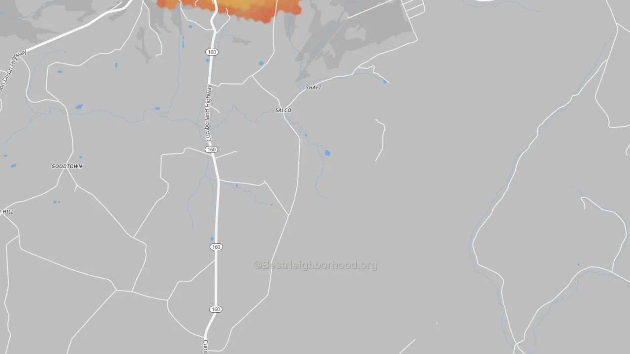 Bike Grade map of Salco, PA