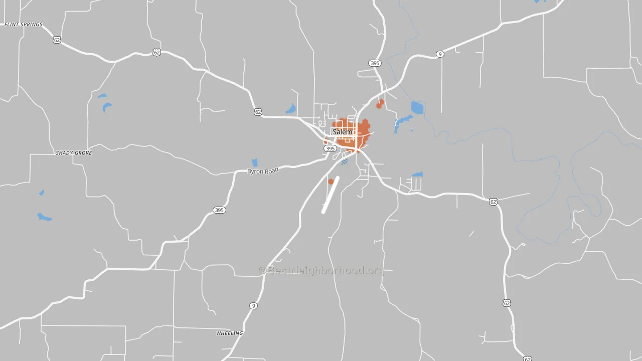Bike Grade map of Salem, AR