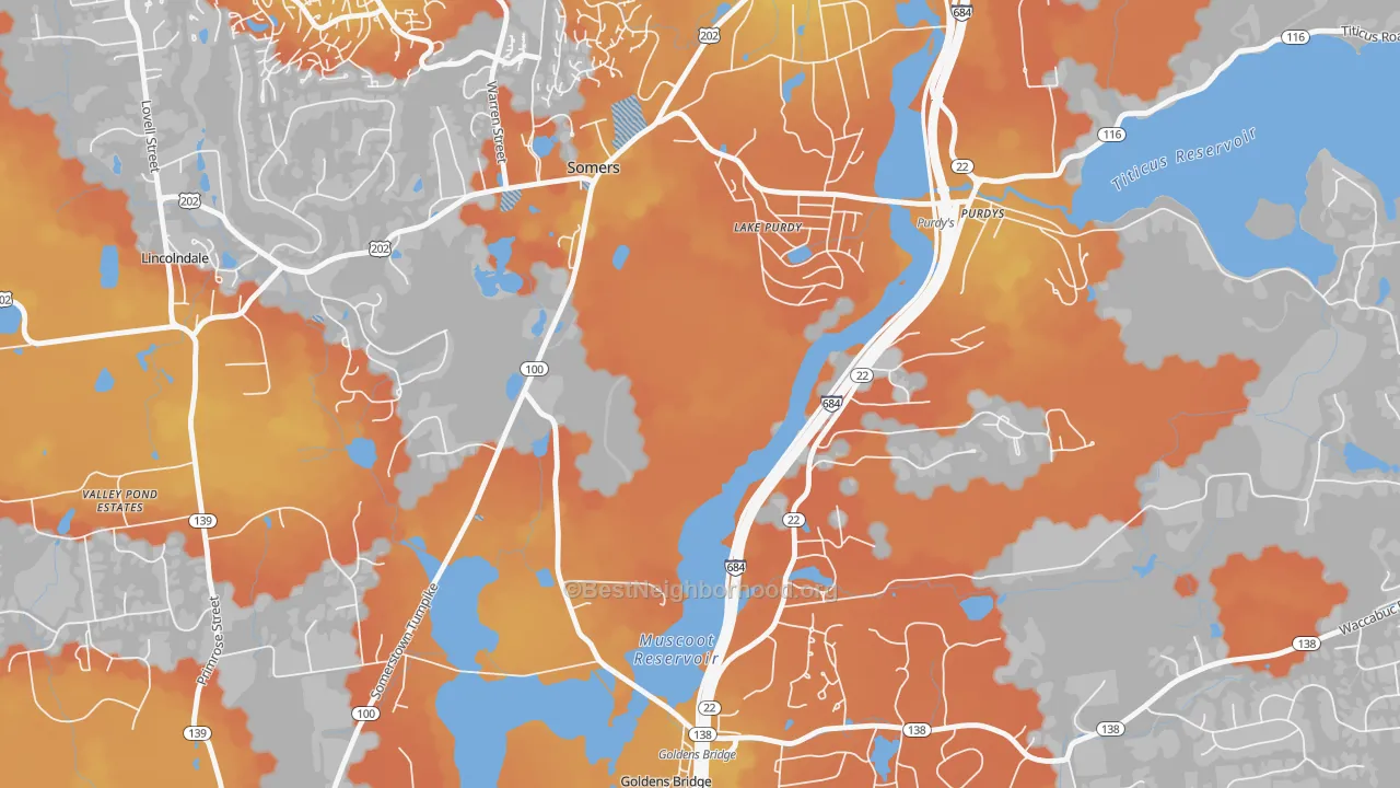 Bike Grade map of Salem Center, NY