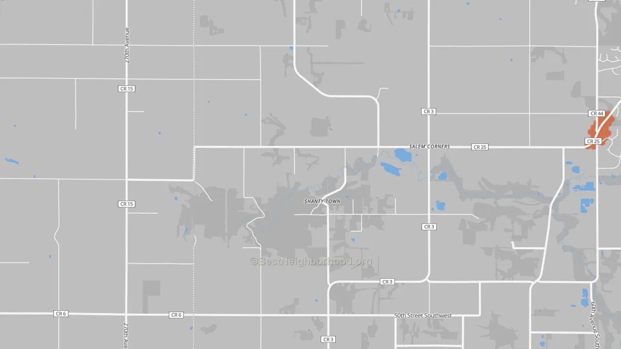 Bike Grade map of Salem Corners, MN