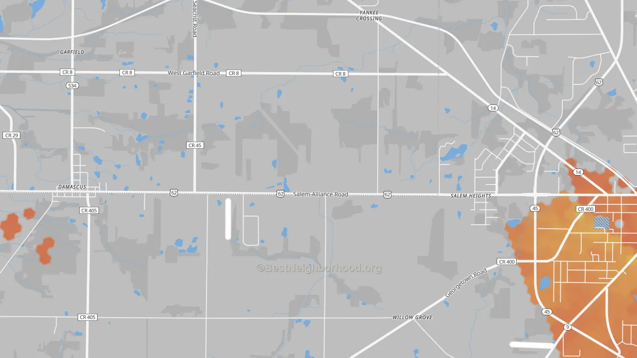 Bike Grade map of Salem Heights, OH