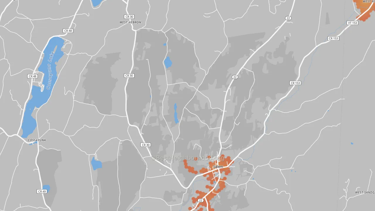 Bike Grade map of Salem, NY