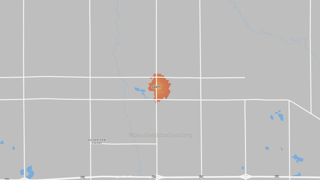 Bike Grade map of Salem, SD