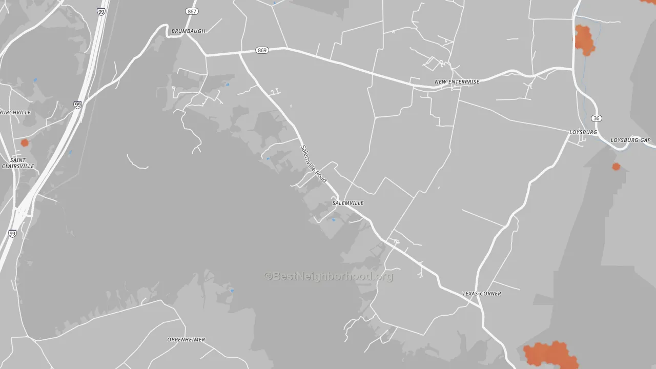 Bike Grade map of Salemville, PA