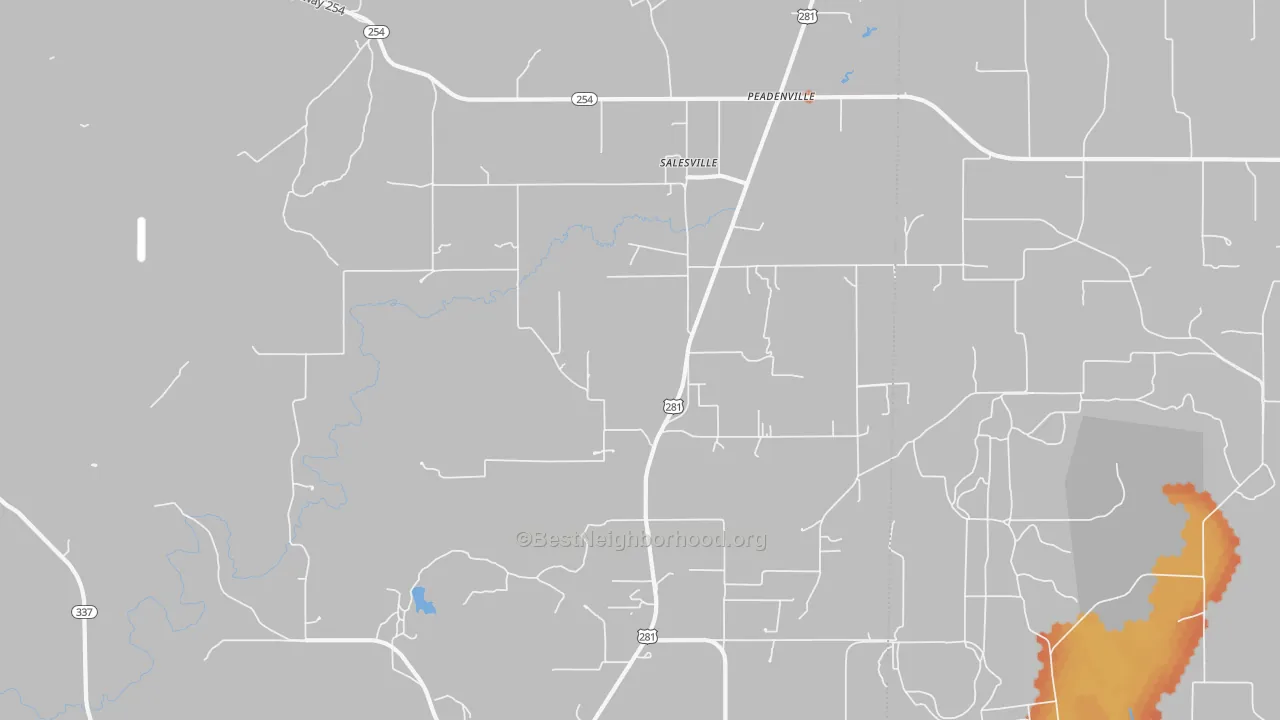 Bike Grade map of Salesville, TX