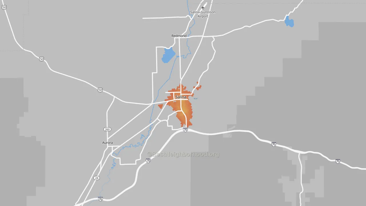 Bike Grade map of Salina, UT