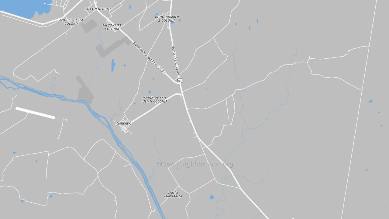 Bike Grade map of Salineno, TX