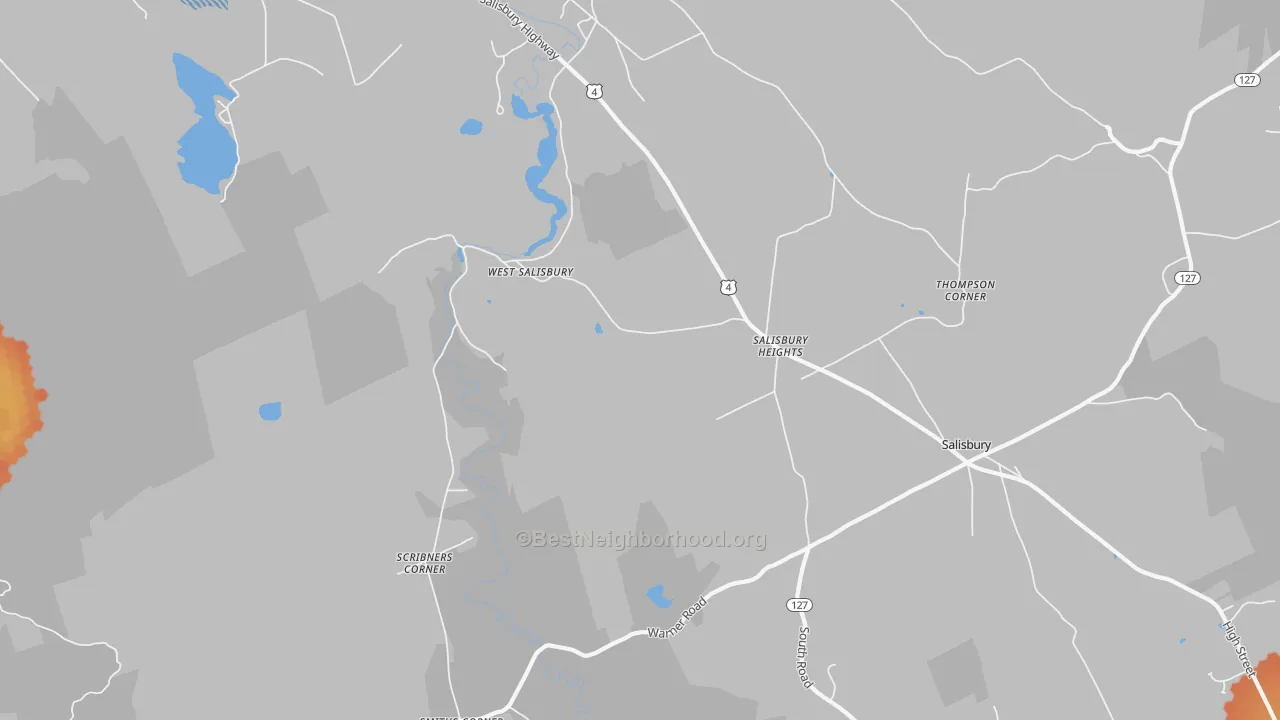 Bike Grade map of Salisbury Heights, NH