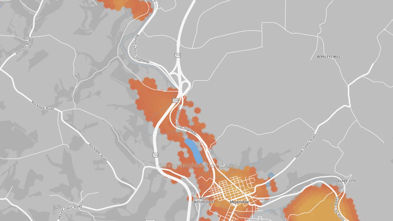Bike Grade map of Salisbury Junction, PA