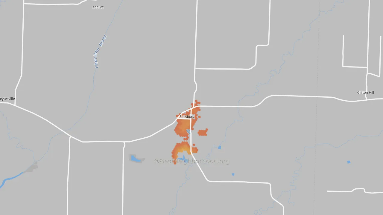 Bike Grade map of Salisbury, MO
