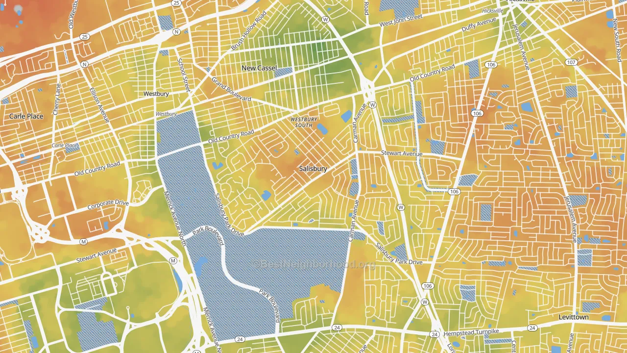 Bike Grade map of Salisbury, NY