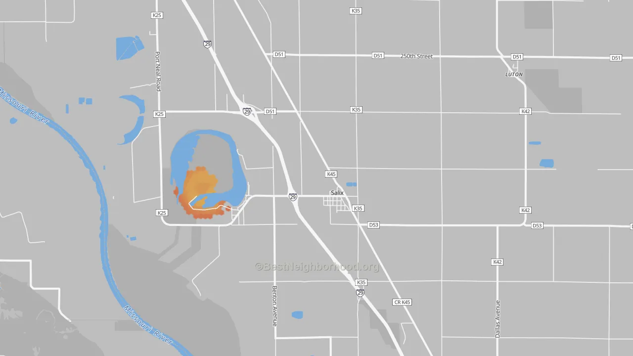 Bike Grade map of Salix, IA