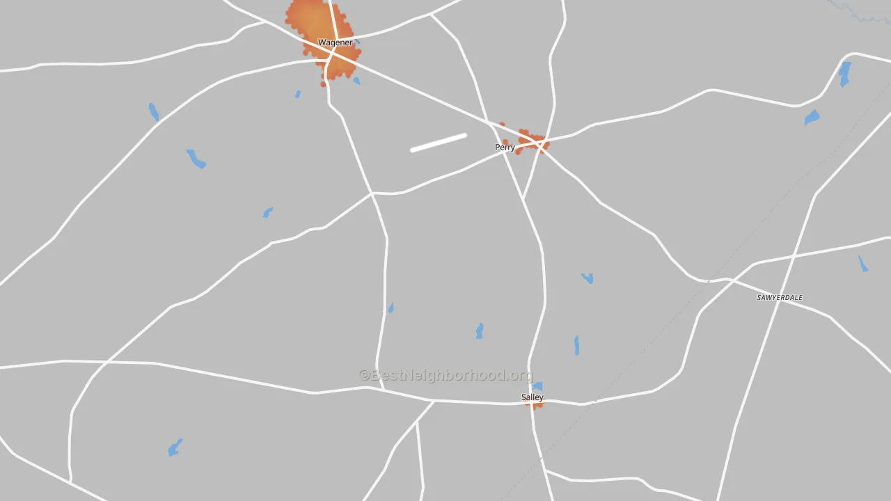 Bike Grade map of Salley, SC