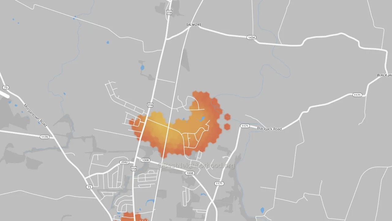 Bike Grade map of Salmon, KY