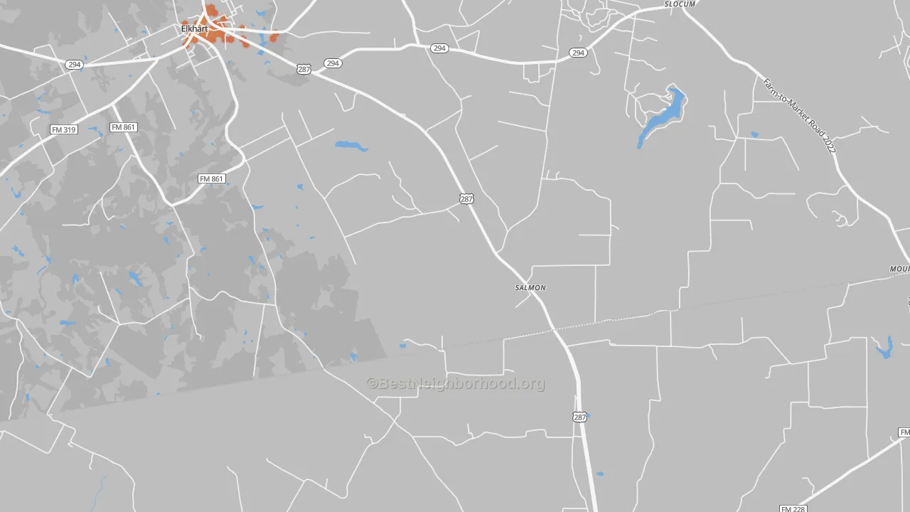 Bike Grade map of Salmon, TX