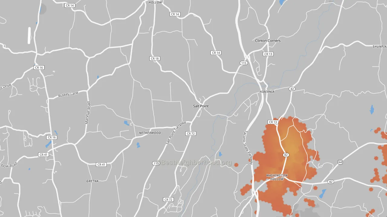 Bike Grade map of Salt Point, NY