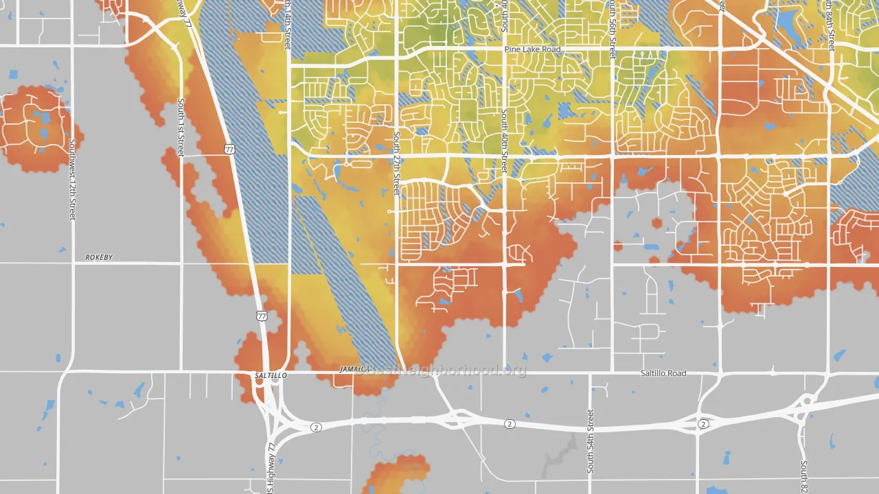 Bike Grade map of Saltillo, NE