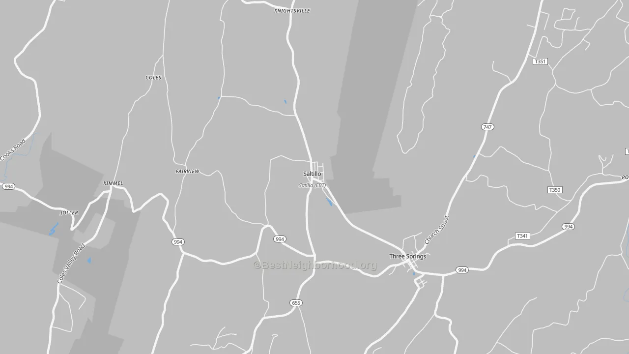 Bike Grade map of Saltillo, PA