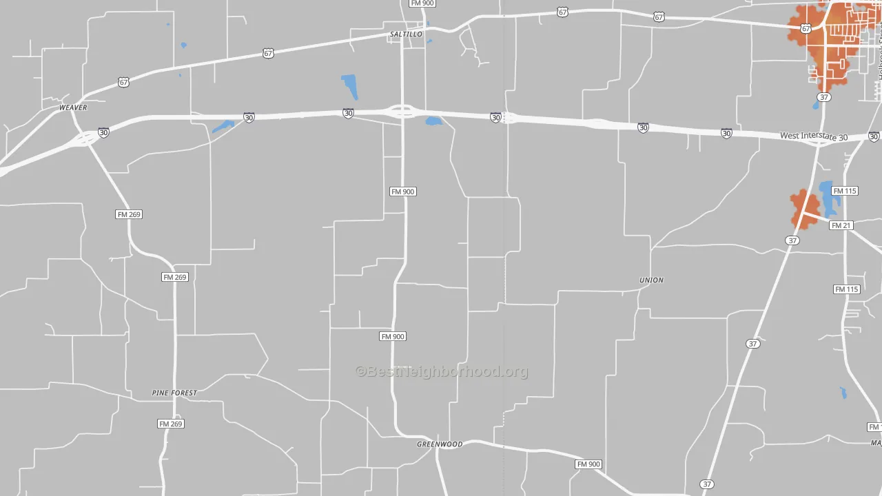 Bike Grade map of Saltillo, TX