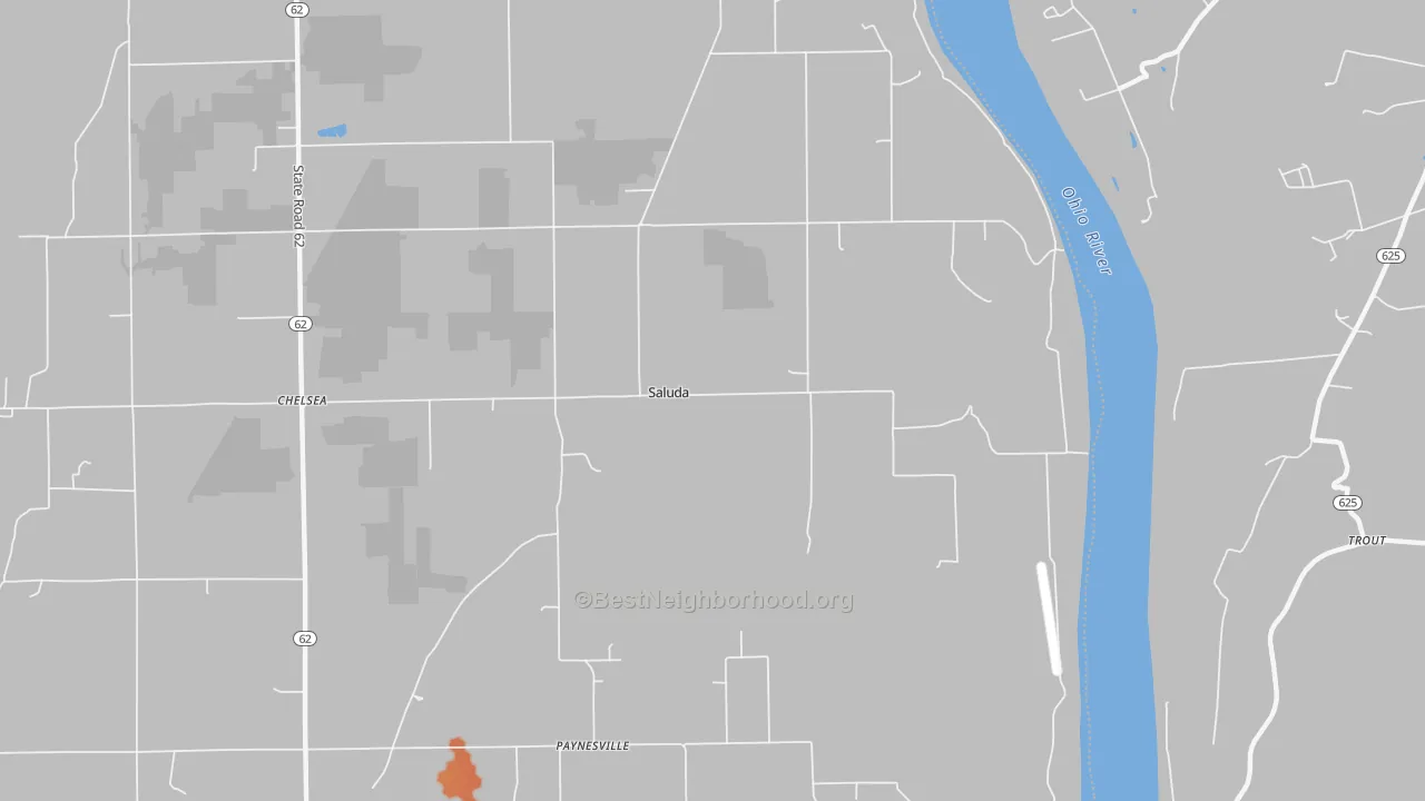 Bike Grade map of Saluda, IN
