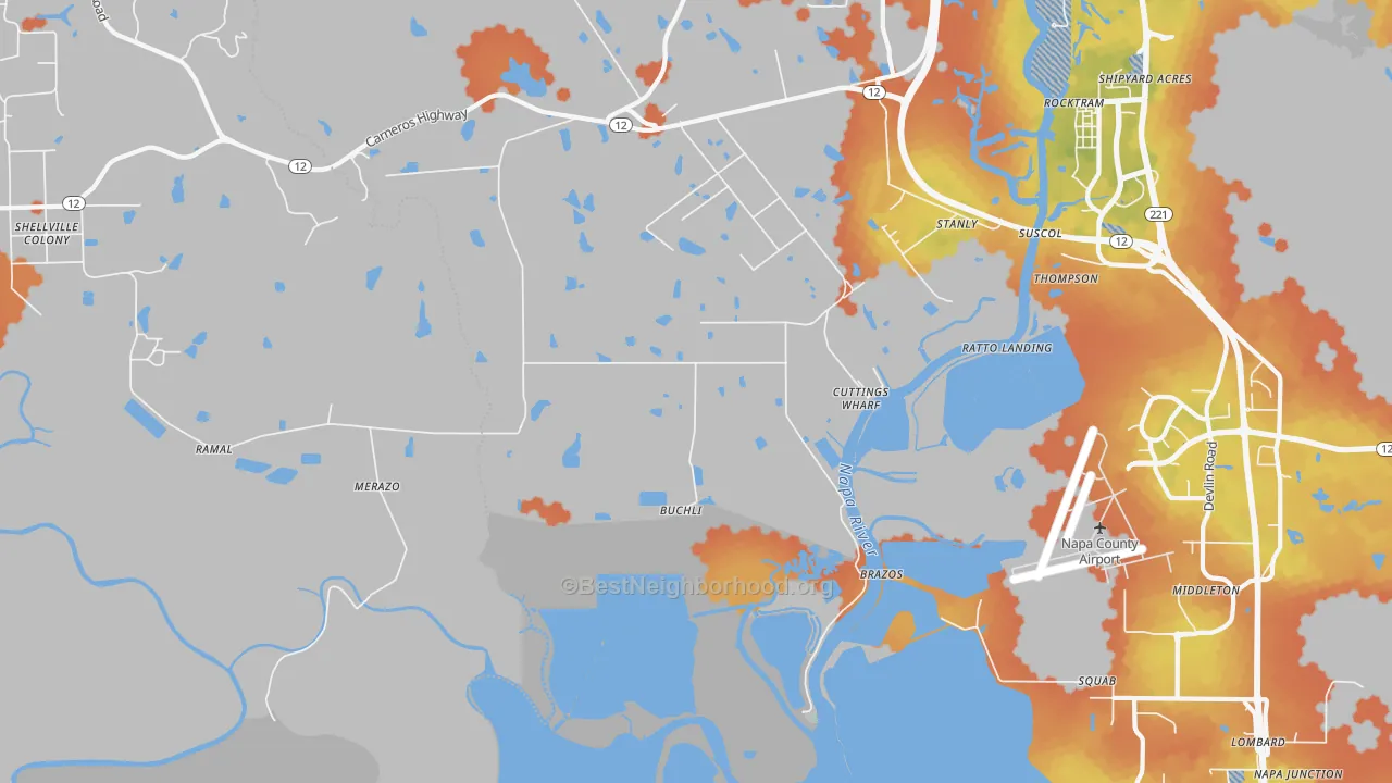 Bike Grade map of Salvador, CA