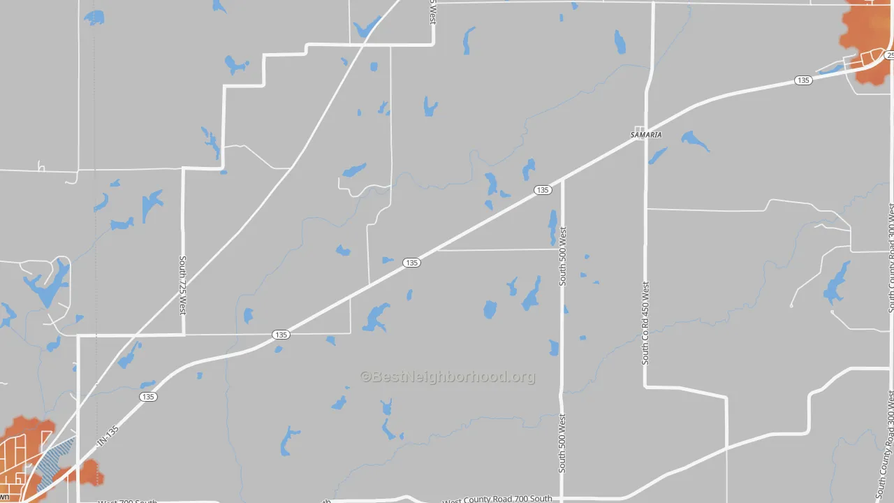 Bike Grade map of Samaria, IN