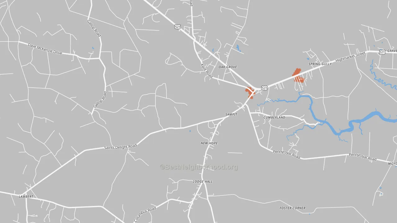 Bike Grade map of Sampit, SC