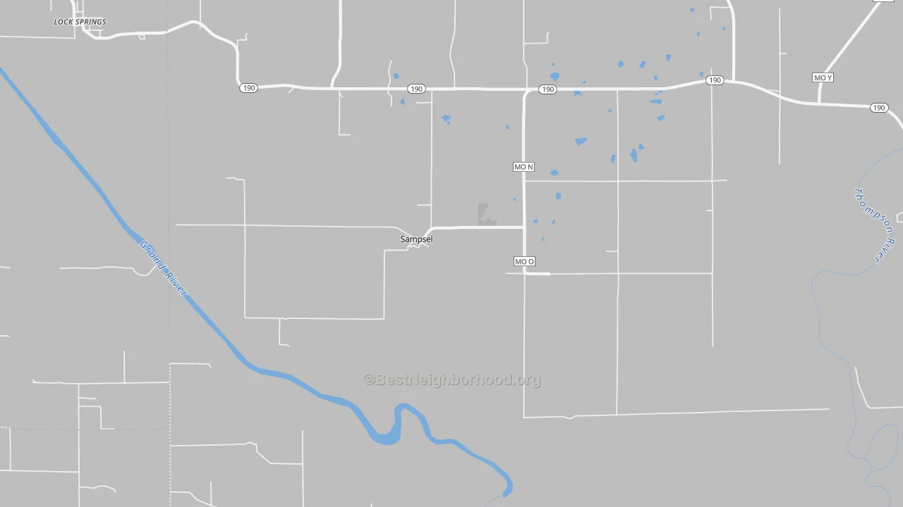 Bike Grade map of Sampsel, MO