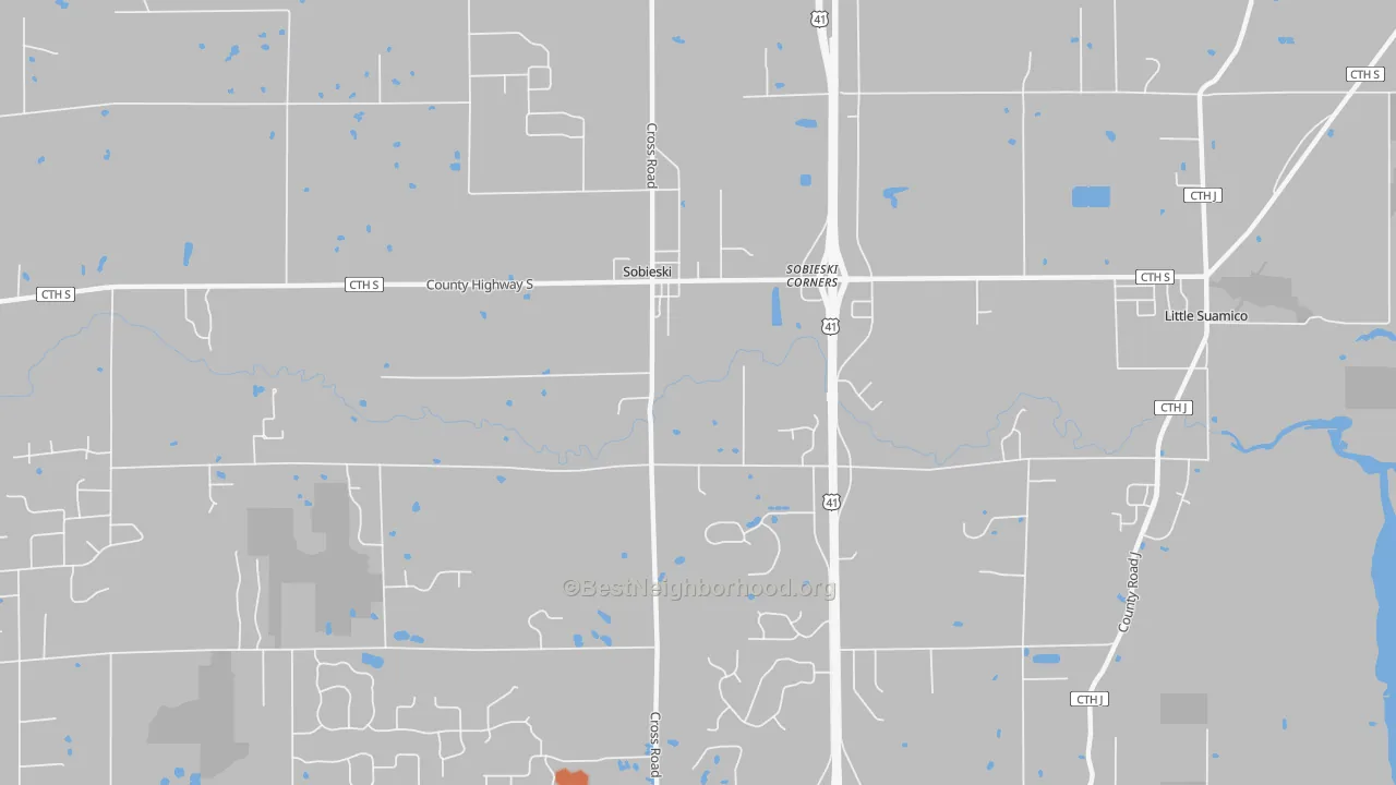 Bike Grade map of Sampson, WI