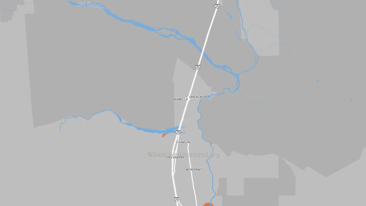 Bike Grade map of San Acacia, NM