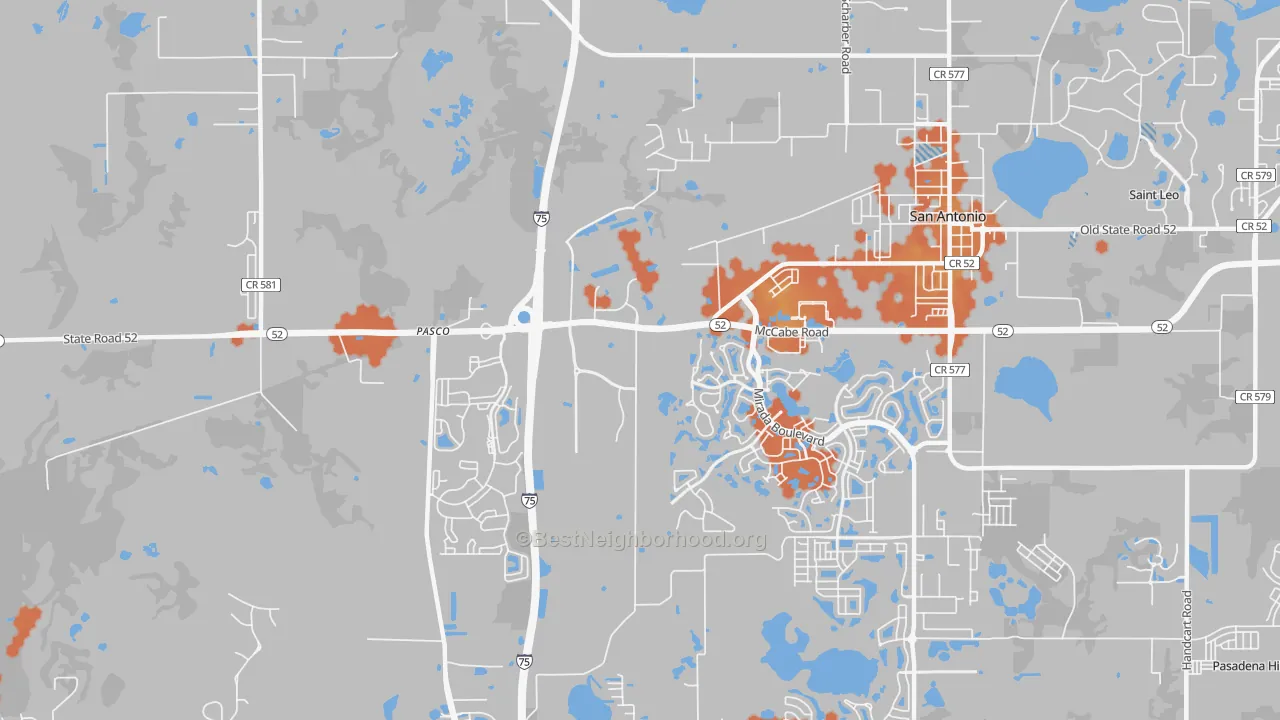 Bike Grade map of San Antonio, FL