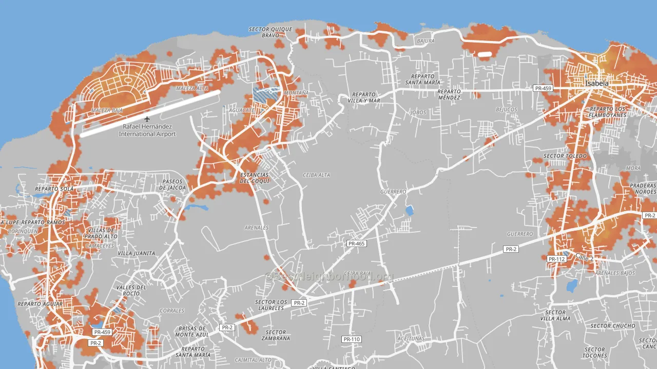 Bike Grade map of San Antonio, PR